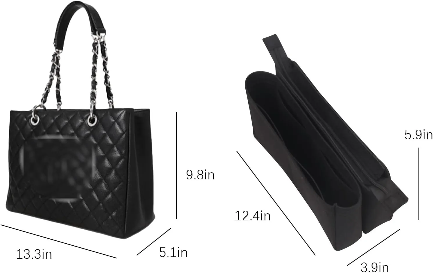 Lckaey tote bag organizer Purse Insert for CHANEL GST liner bag women large tote bag insert