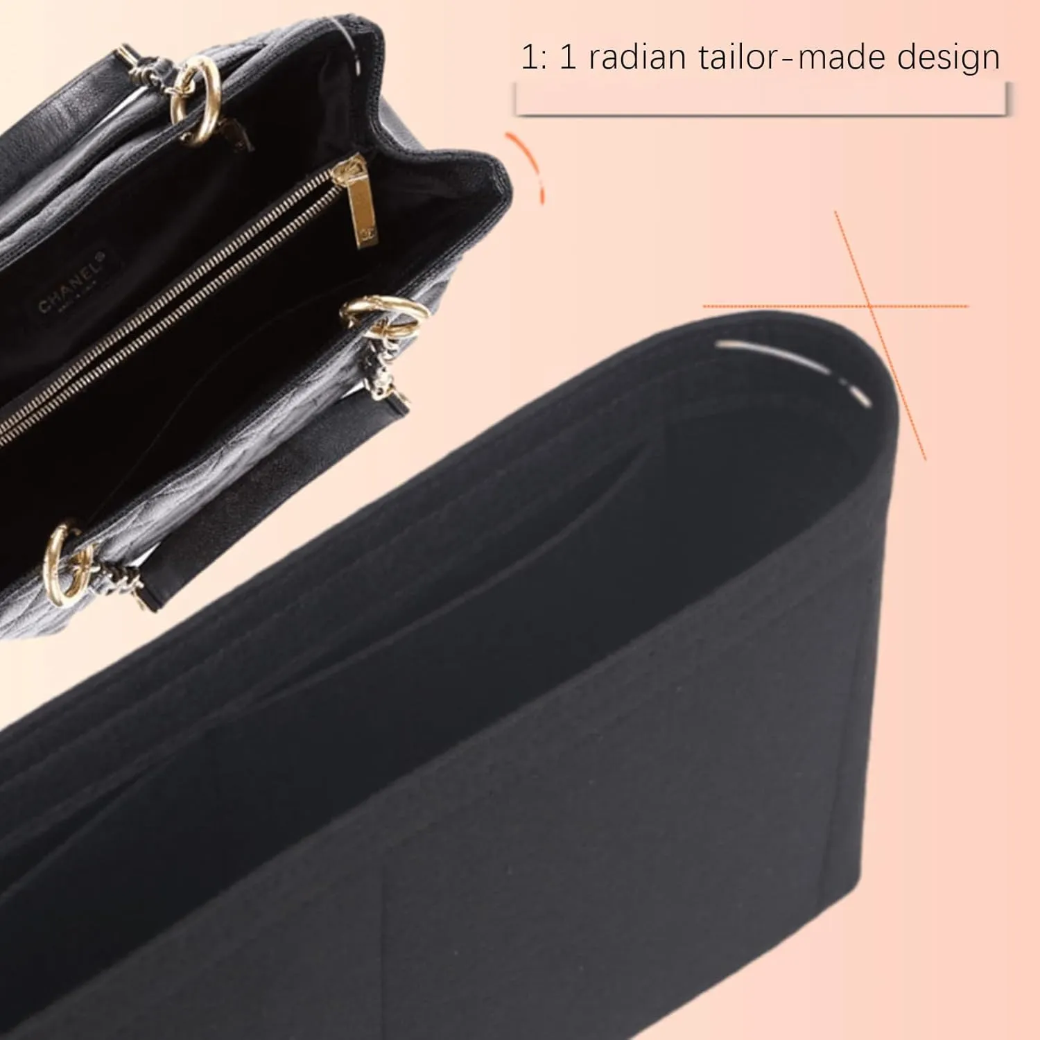 Lckaey tote bag organizer Purse Insert for CHANEL GST liner bag women large tote bag insert