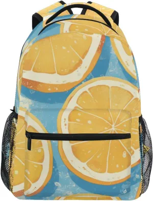 Lemon Blue and Yellow backpack for kids boys 2nd grade with chest clip bookbags for 6th grade school boys girls