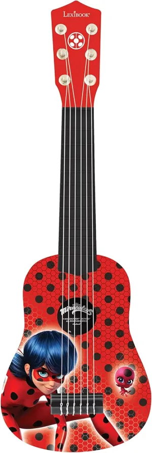 Lexibook Miraculous Ladybug, My First Guitar for Children, 6 Nylon Strings, 21’’ Long, Guide Included, Red/Black, K200MI