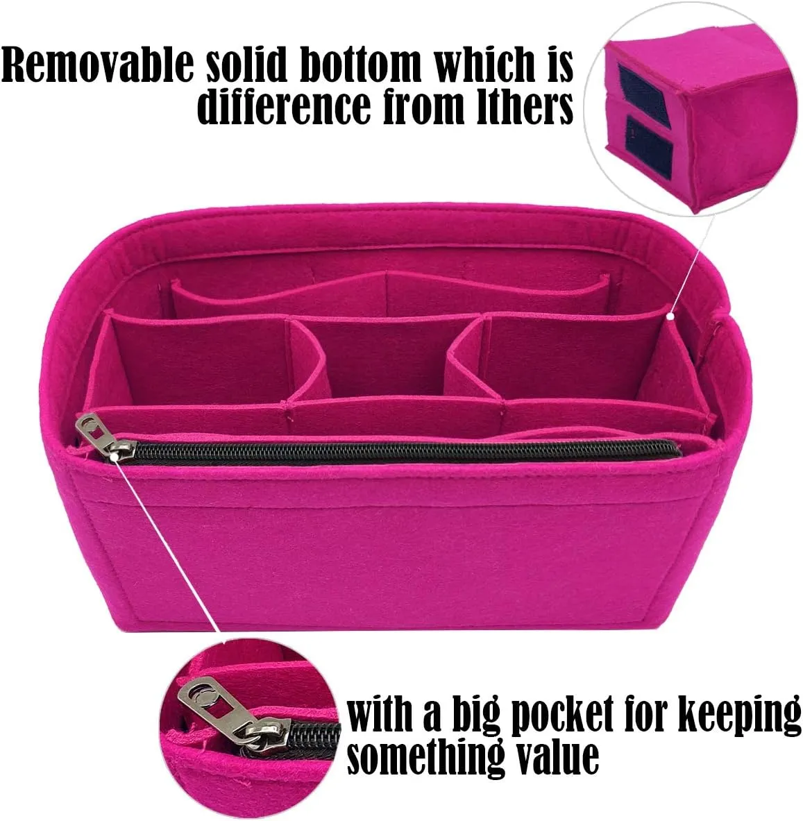 LEXSION Felt Purse Insert Bag Organizer Bag In Bag For Handbag Purse Organizer Fits Speedy Neverfull