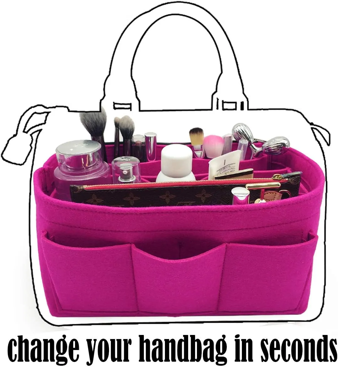 LEXSION Felt Purse Insert Bag Organizer Bag In Bag For Handbag Purse Organizer Fits Speedy Neverfull