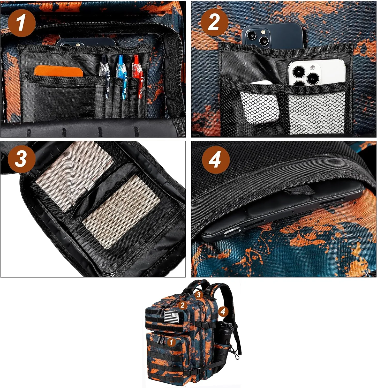 LHI Tactical Military Backpack for Men and Women 25L/35L Army Assault Pack Bag Small Rucksack with Bottle Holder