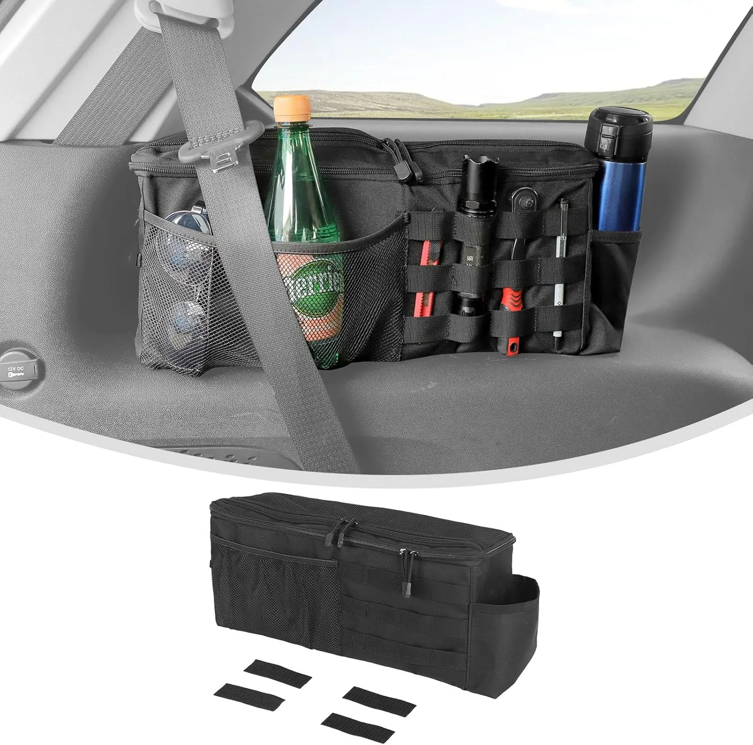 Linskip Trunk Essentials Bag Fit for 2011-2020 Dodge Journey - Oxford Fabric Cargo Organizer with 3 Rows of Molle Straps, Waterproof and Durable Multi-Compartment Design