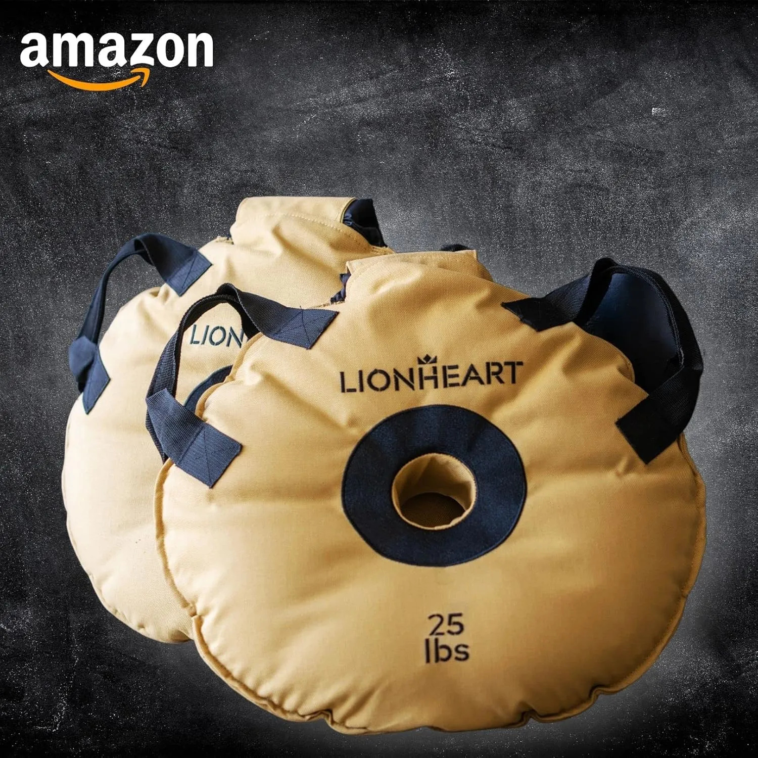 Lionheart Sand Bag Weight Plates Set | Sandbags for Working Out | Home Gym Bumper Plates | Travel-Friendly Sandbag for Fitness & Weight Training | Unfilled 10, 15, 25, 35, 45 lb Plates (Set of 2)