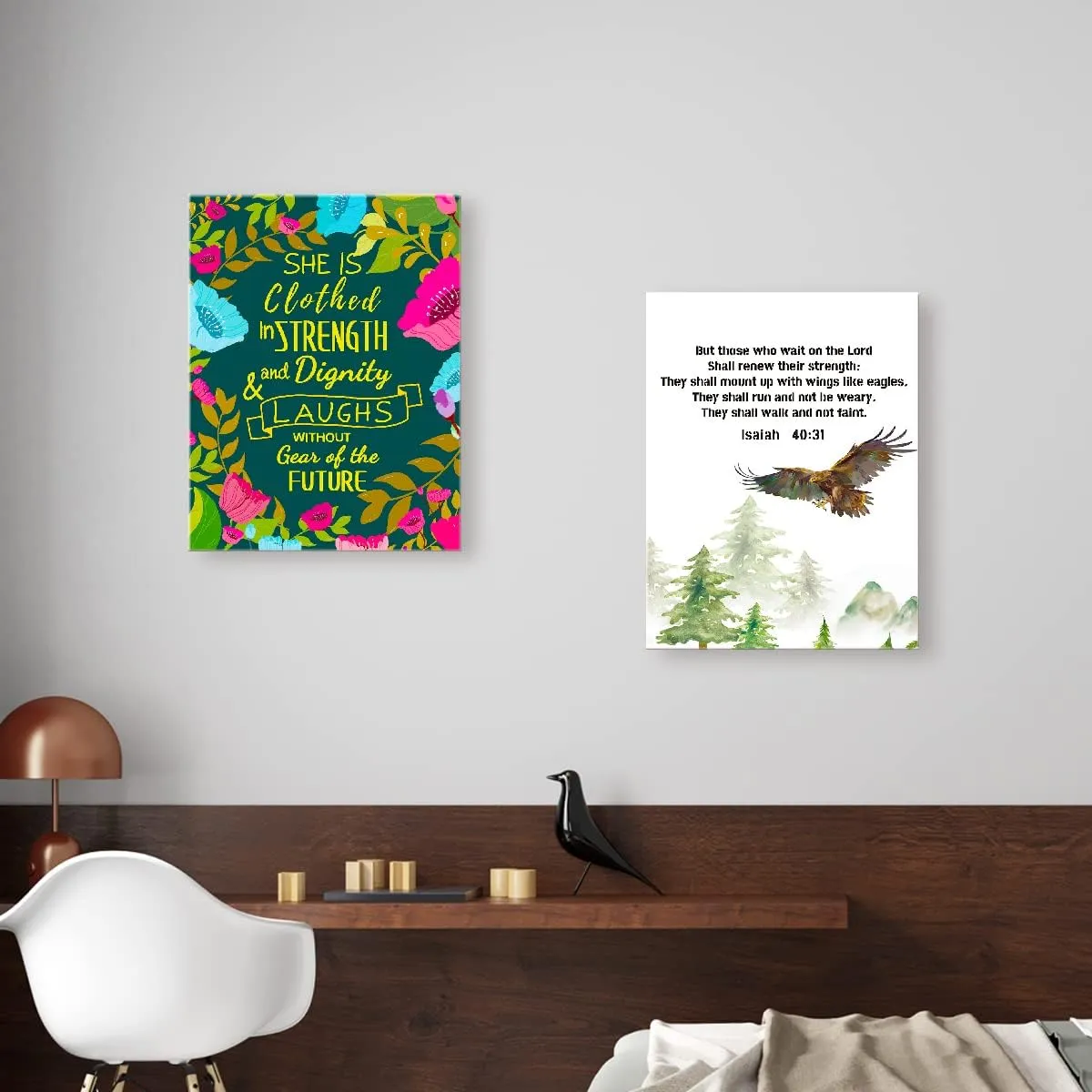 LISTNGBO Isaiah 40:31 But Those Who Wait On The Lord Wall Art Canvas,Bible Verse Christian Canvas Painting Wall Decor for Christian Home Office Bedroom