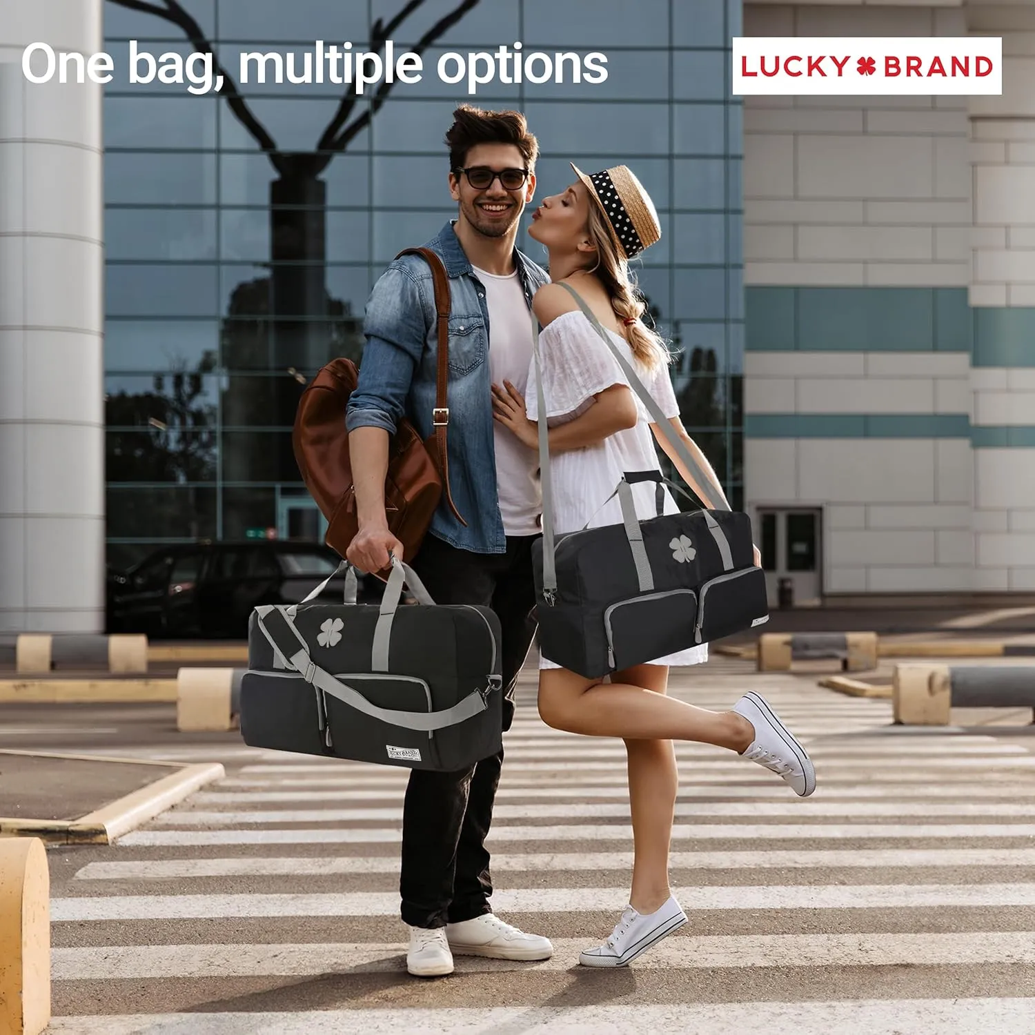 Lucky Travel Duffel Bags 115L, Gym Bag, Travel Bag & Large Duffle Bag for Men, Foldable Overnight Weekender Bags for Women & Men with Adjustable Shoulder Strap, Black
