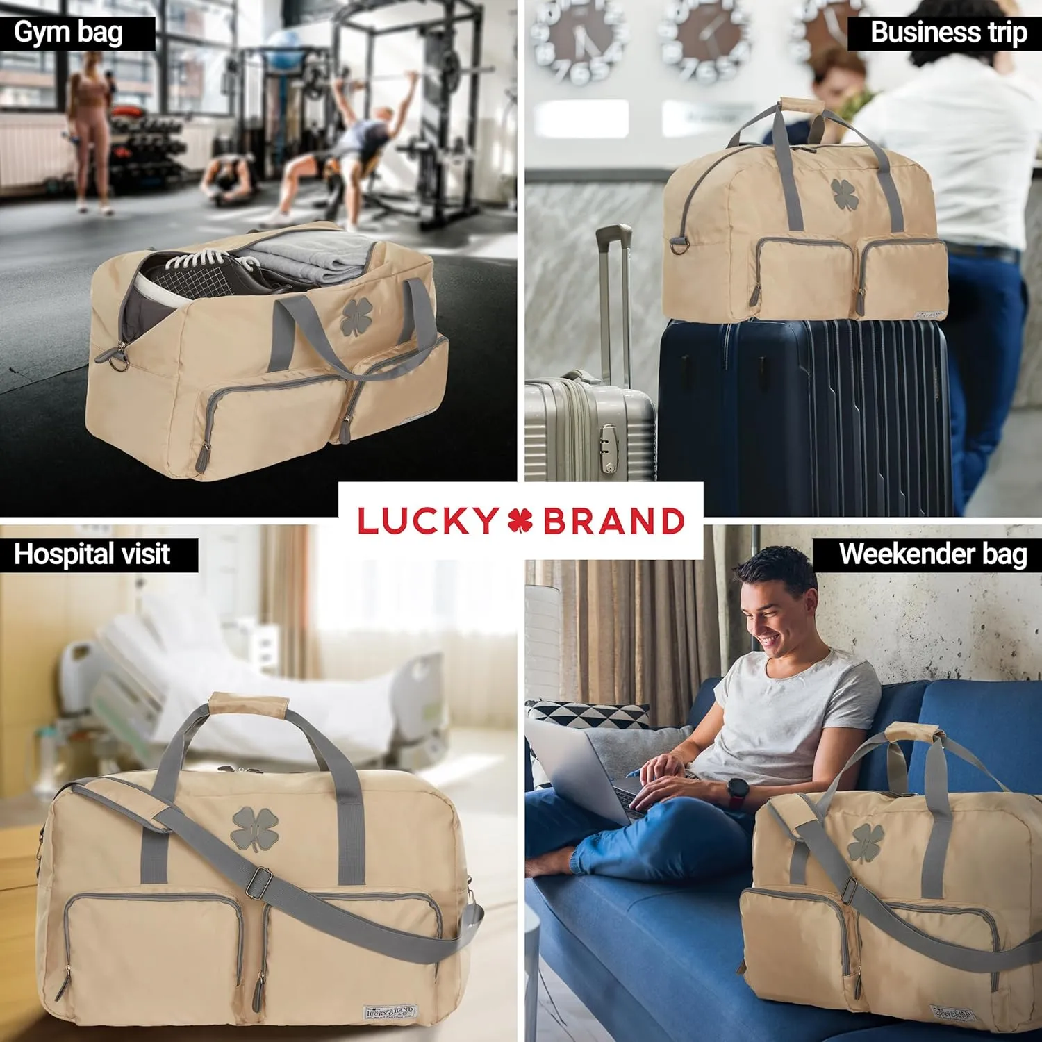 Lucky Travel Duffel Bags 115L, Gym Bag, Travel Bag & Large Duffle Bag for Men, Foldable Overnight Weekender Bags for Women & Men with Adjustable Shoulder Strap,