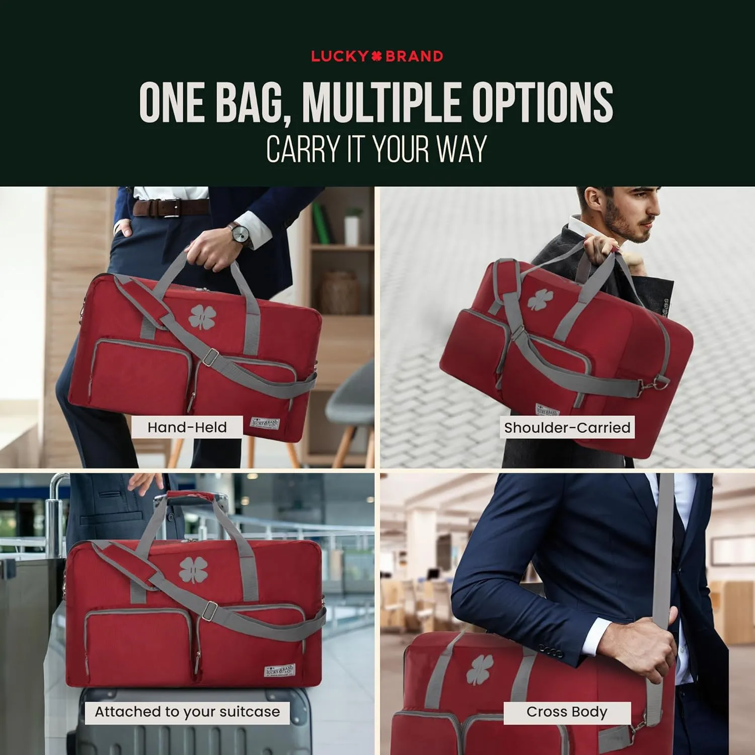 Lucky Travel Duffel Bags 85L, Gym Bag, Travel Bag & Large Duffle Bag for Men, Foldable Overnight Weekender Bags for Women & Men with Adjustable Shoulder Strap,