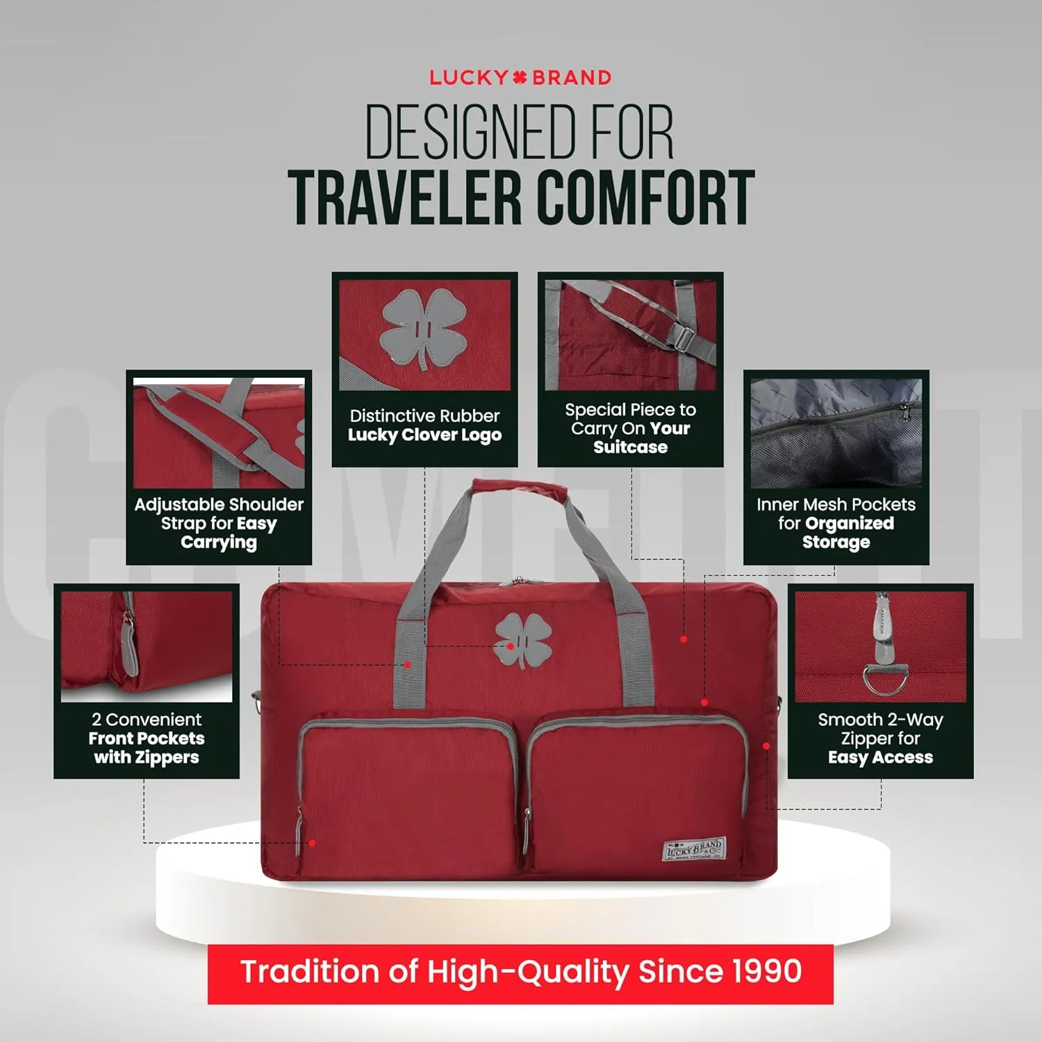 Lucky Travel Duffel Bags 85L, Gym Bag, Travel Bag & Large Duffle Bag for Men, Foldable Overnight Weekender Bags for Women & Men with Adjustable Shoulder Strap,
