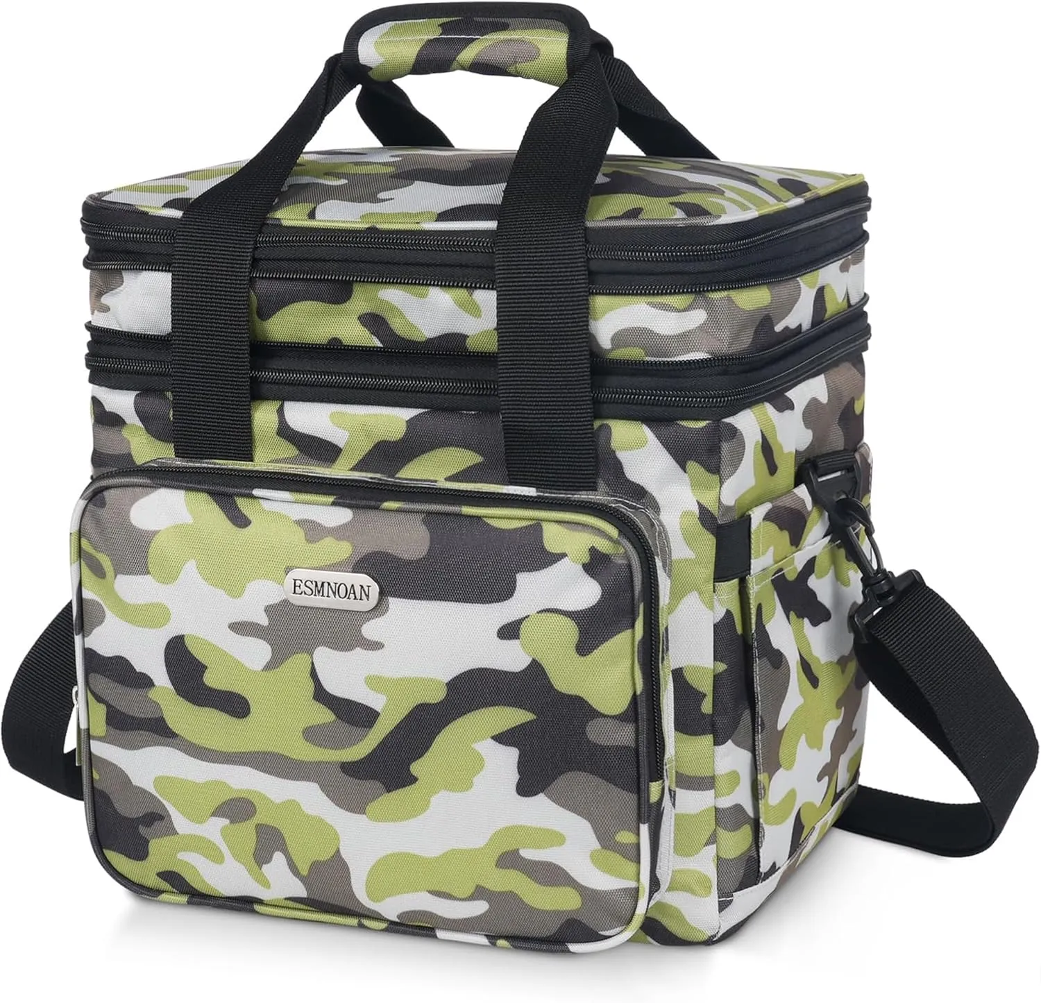 Lunch Bag for Men with Adjustable Shoulder Strap, Double Durable Expandable Leakproof Insulated Lunch Bag, Cooler Bag for Work Shift, Travel and Outdoor Picnics, 21L Light Camouflage