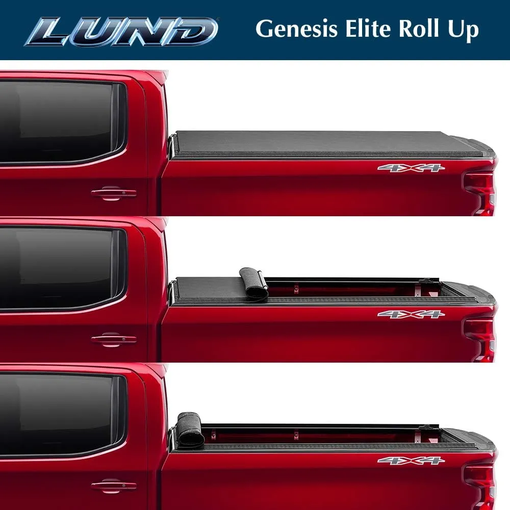 Lund Genesis Elite Roll Up Soft Roll Up Truck Bed Tonneau Cover | 96801 | Fits 1988 - 1998 Chevy/GMC C/K Series 6' 6" Bed (78")