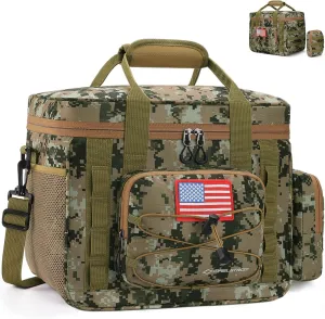 Maelstrom Large Tactical Lunch Box for Men,Insulated Lunch Bag, Leakproof Soft Cooler Bags with Detachable MOLLE Bag,Durable Lunch Tote for Adult Women Work,Picnic,30 Cans/20 L, Camouflage