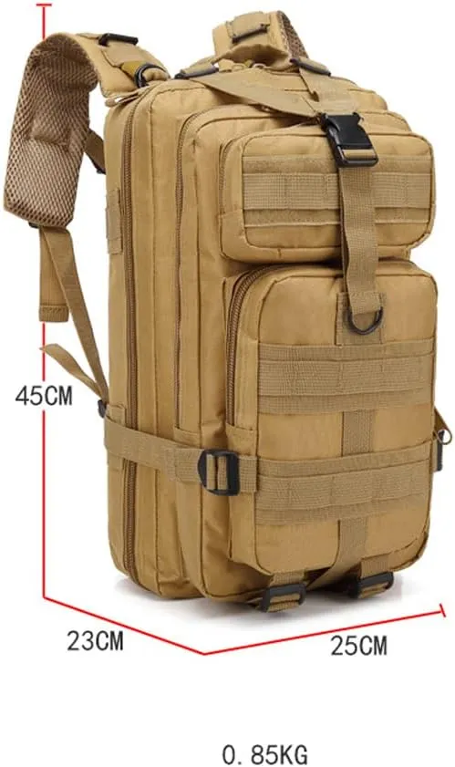 Magik 30L Military Tactical Bag Camping Outdoor EDC Travel Rucksack Hiking Backpack (Khaki)