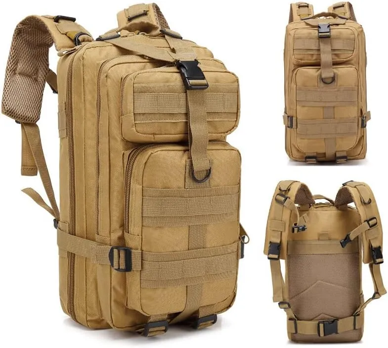 Magik 30L Military Tactical Bag Camping Outdoor EDC Travel Rucksack Hiking Backpack (Khaki)