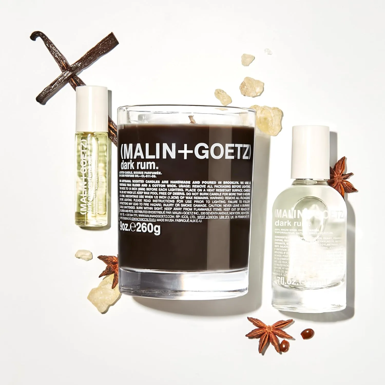 Malin   Goetz Dark Rum Perfume Oil, 0.3 Fl. Oz. - Men & Women Dark & Spicy Modern Scented Oil, Fragrance Oil, Roll On Mini Perfume Body Oil, Vegan & Cruelty-Free (Pack of 1)