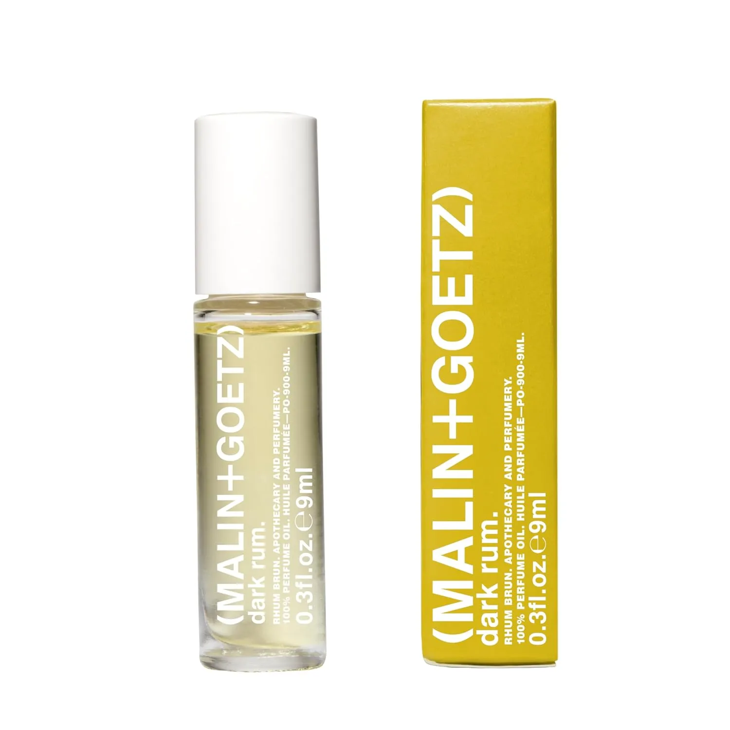 Malin   Goetz Dark Rum Perfume Oil, 0.3 Fl. Oz. - Men & Women Dark & Spicy Modern Scented Oil, Fragrance Oil, Roll On Mini Perfume Body Oil, Vegan & Cruelty-Free (Pack of 1)