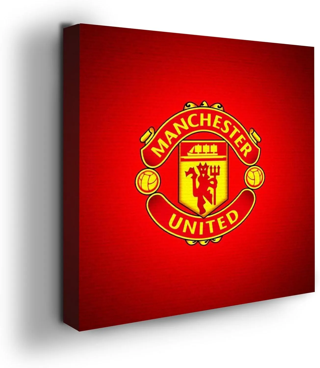 Manchester United Canvas Wall Art by Mavis Print- 14x14 inches Football Wall Decor | UV & Water Resistant HD Printed & Wooden framed Wall Art | Modern Wall Decor for Gift | Made in USA