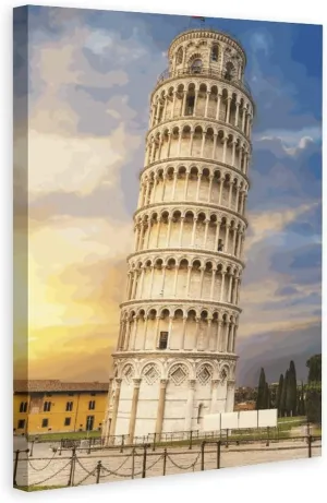 MAXZIZ Beautiful Leaning Tower of Pisa Scenic Spots Room Aesthetics Posters Canvas Posters Bedroom Decoration Sports Office Decoration Gifts Wall Art Decoration Printing Posters 12x18inchs(30x45cm)
