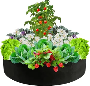 MeiBoAll 100 Gallon Plant Grow Bags, Heavy Duty Fabric Round Raised Garden Bed Planter Pots, Raised Garden Planting Bed Round Breathable Felt Planting Container for Flower Vegetable Potato