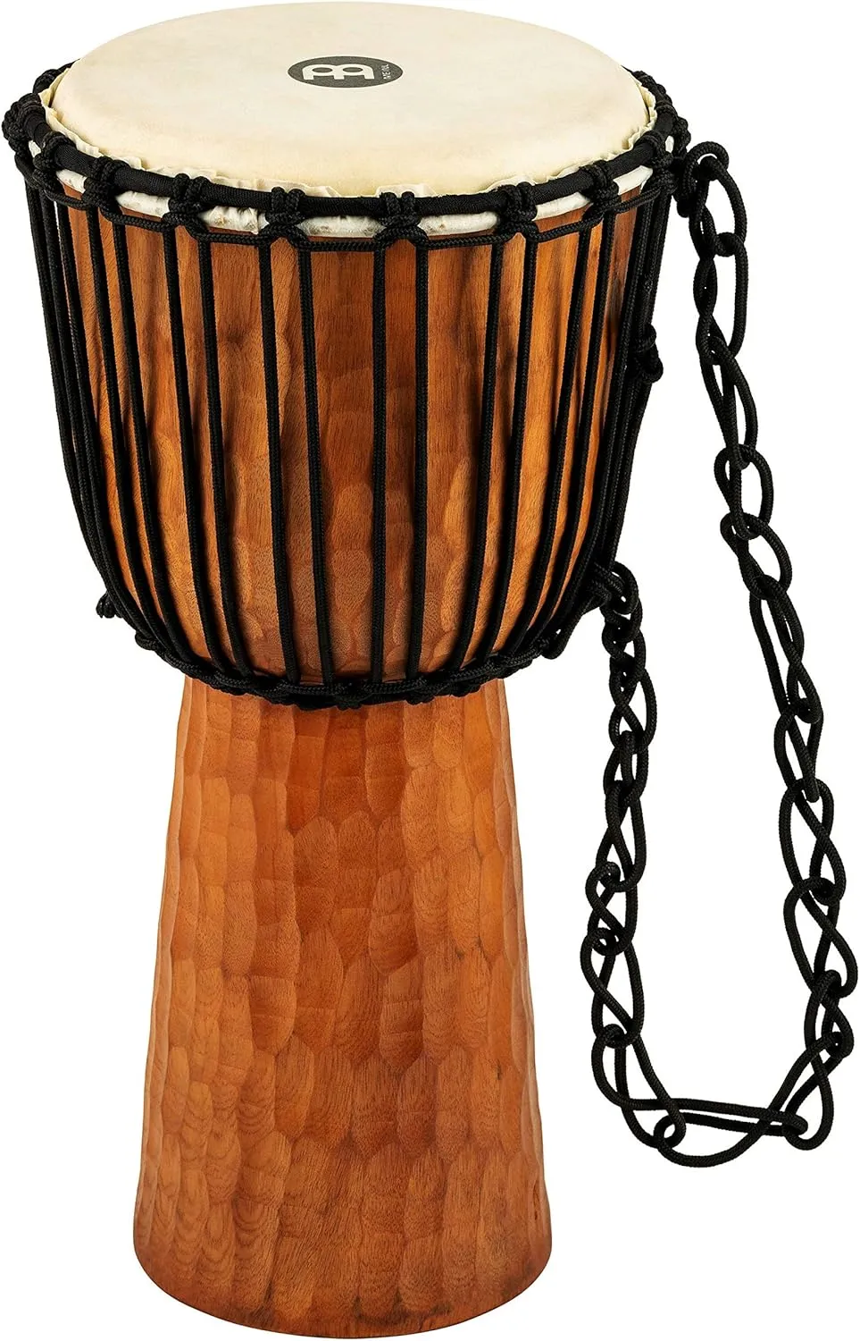 Meinl Percussion Djembe Hand Drum Circle Instrument, Carved Mahogany Headliner Series — NOT Made in China — African Mali Weave Ropes, 2-Year Warranty, Nile, Medium (HDJ4-M)