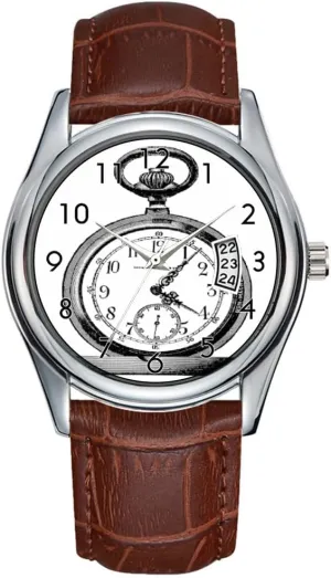 Men Watch Casual Waterproof Quartz Watches Clock Date Classic Business Brown Leather Christmas Wristwatch Pocket Watch Vintage Newspaper Ad