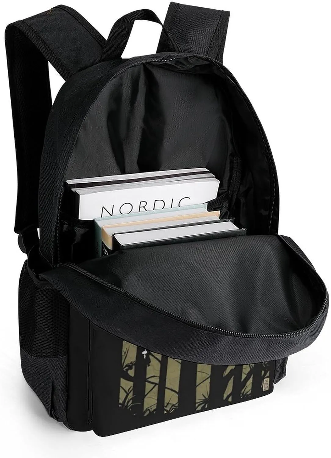 Men Women Lightweight Bass Fishing Lure Camo Camouflage American Fl Casual Daypack Big Capacity Bookbag With Padded Straps for Gym Travel Walking Cycling