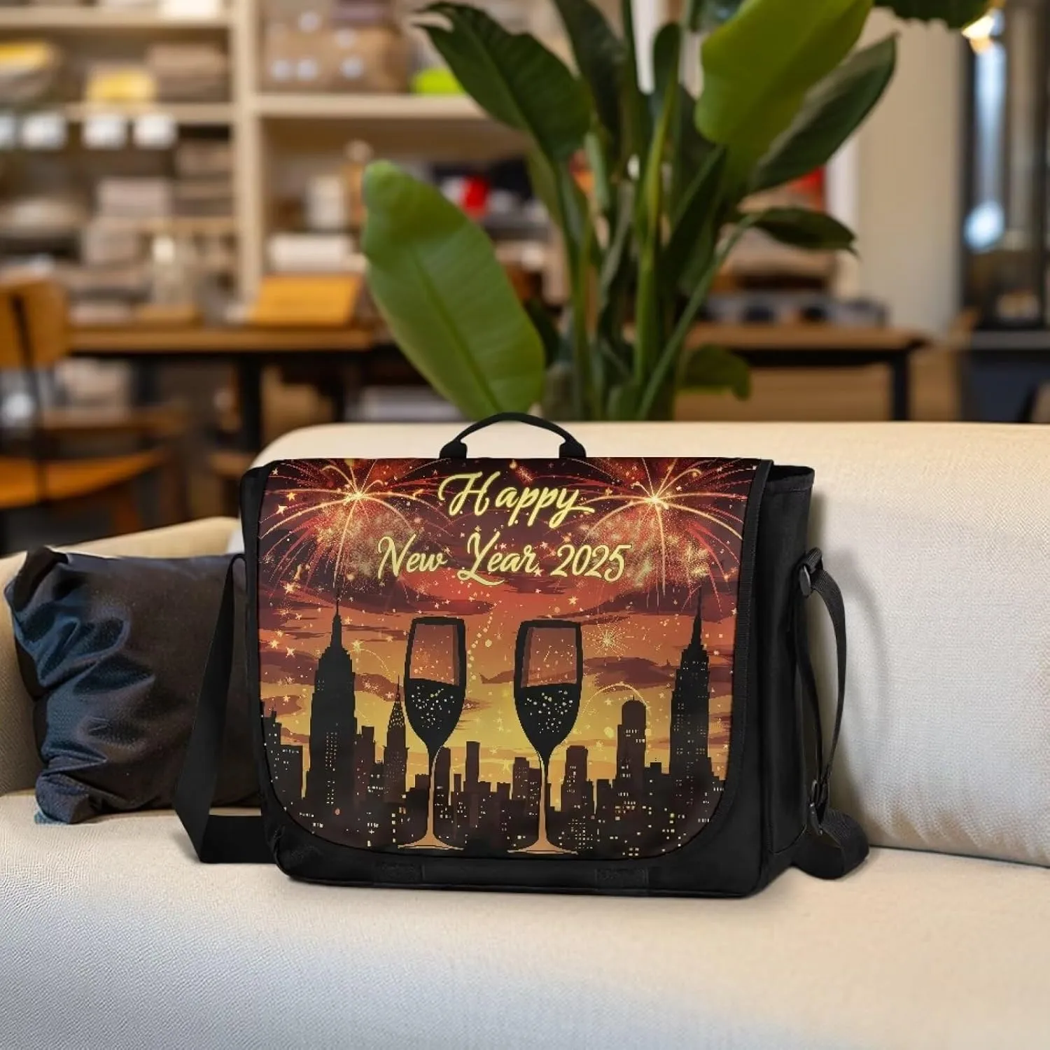Mens Flap Crossbody Bag Vintage Messenger Bag Large Women Shoulder Satchel Laptop Handbag for College Work Daily