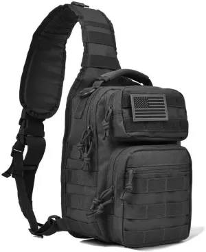 Men's Tactical Sling Bag Backpack Shoulder Chest Pack Cross Body Bag Casual Multipurpose Anti Theft Daypack for Travel, Hiking,Camping,Trekking,Outdoor Sport (Black)