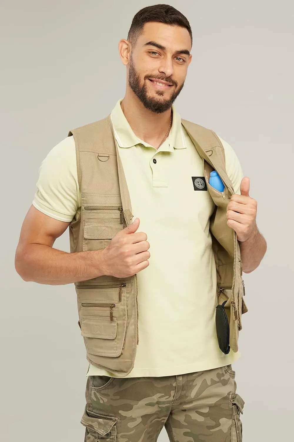 Men's Utility Work Hunting Travel Fishing Multi-Pockets Outdoor Vests