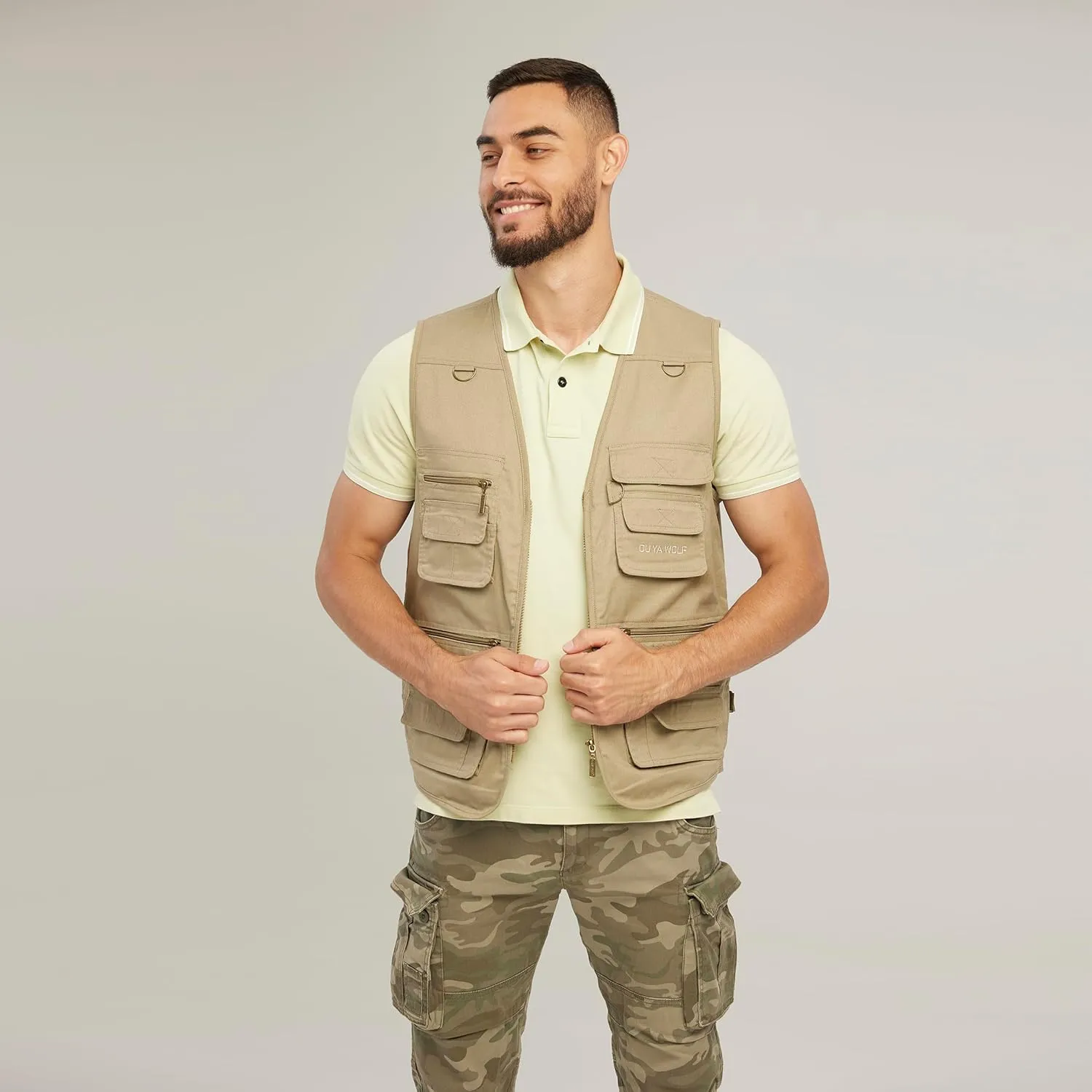 Men's Utility Work Hunting Travel Fishing Multi-Pockets Outdoor Vests