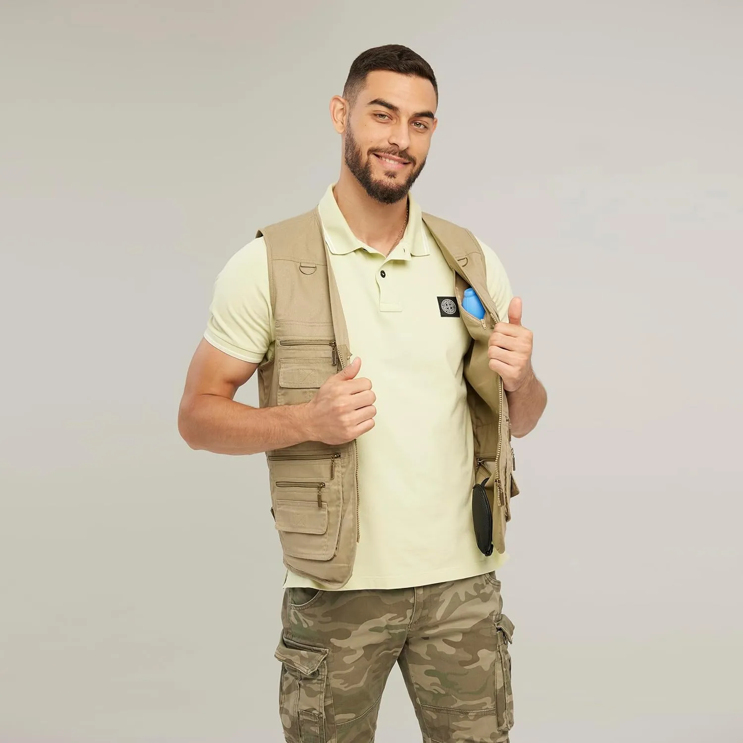 Men's Utility Work Hunting Travel Fishing Multi-Pockets Outdoor Vests
