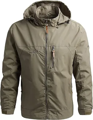 Men's Warm Ski Jacket, Lined Winter Jacket, Water-Repellent Functional Jacket with Detachable Hood