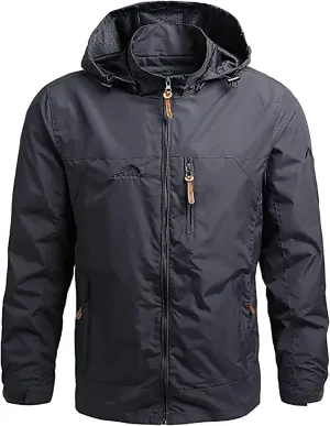 Men's Warm Ski Jacket, Lined Winter Jacket, Water-Repellent Functional Jacket with Detachable Hood