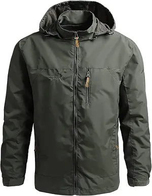 Men's Warm Ski Jacket, Lined Winter Jacket, Water-Repellent Functional Jacket with Detachable Hood