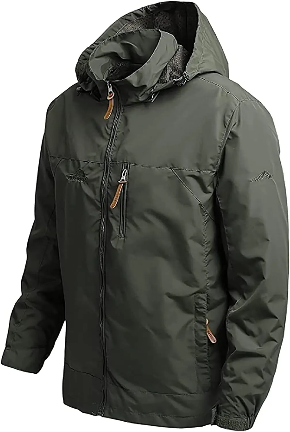 Men's Warm Ski Jacket, Lined Winter Jacket, Water-Repellent Functional Jacket with Detachable Hood