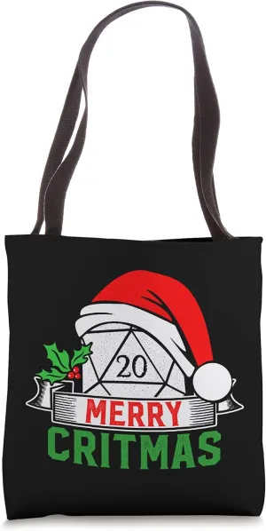 Merry Critmas Tabletop D20 RPG Gamer - Funny Christmas Tote Bag