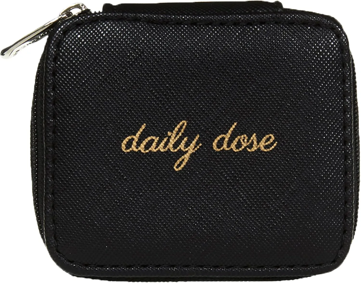 Miamica Zippered Pill Case with 7-Day Removable Plastic Medicine Organizer, Yellow, 3.5” L x 2.75” W x 1.25” H – Keep Your Vitamins and Pills Organized – Compact and Sleek Pill Box