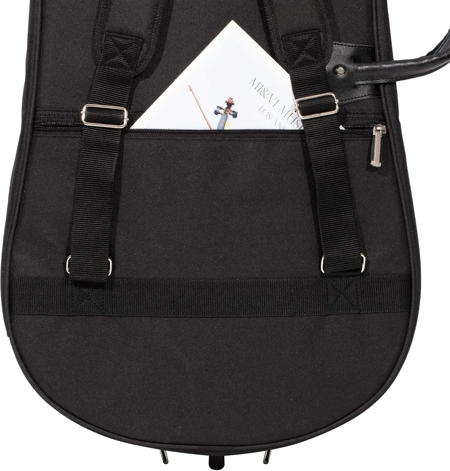 MI&VI CB-5001 Cello Soft Case Travel Gig Bag (1/4 Size) With Multiple Pockets and Adjustable Backpack Straps | 12mm Thick Padding | Waterproof | Non-Abrasive Lining - MIVI Music