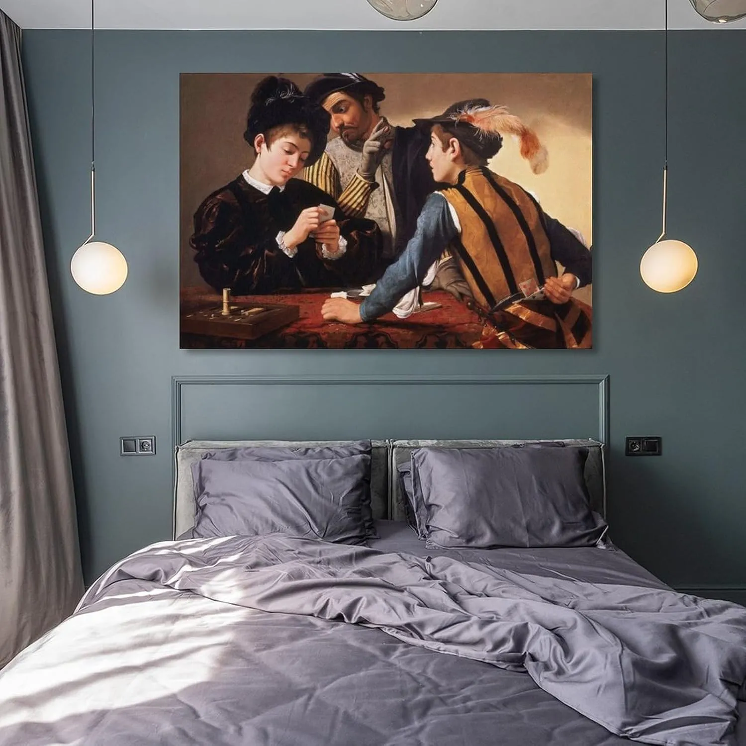 Michelangelo Merisi Da Caravaggio Artwork-The Cardsharp Poster Canvas Wall Art For Room Aesthetic And Decor Poster For Bedroom Living Room Bathroom Kitchen Office Decor 08x12inch(20x30cm) Unframe-styl