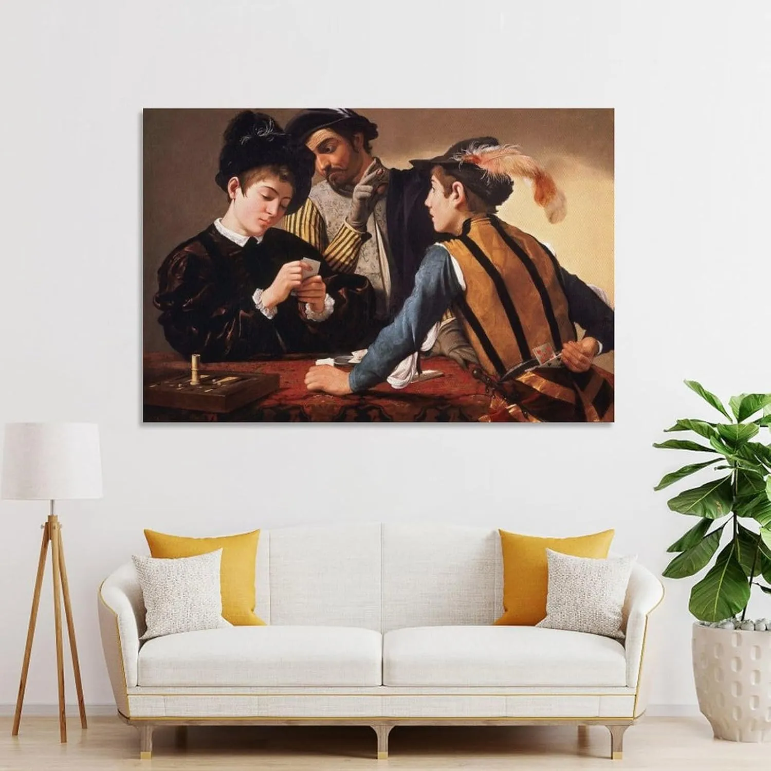 Michelangelo Merisi Da Caravaggio Artwork-The Cardsharp Poster Canvas Wall Art For Room Aesthetic And Decor Poster For Bedroom Living Room Bathroom Kitchen Office Decor 08x12inch(20x30cm) Unframe-styl