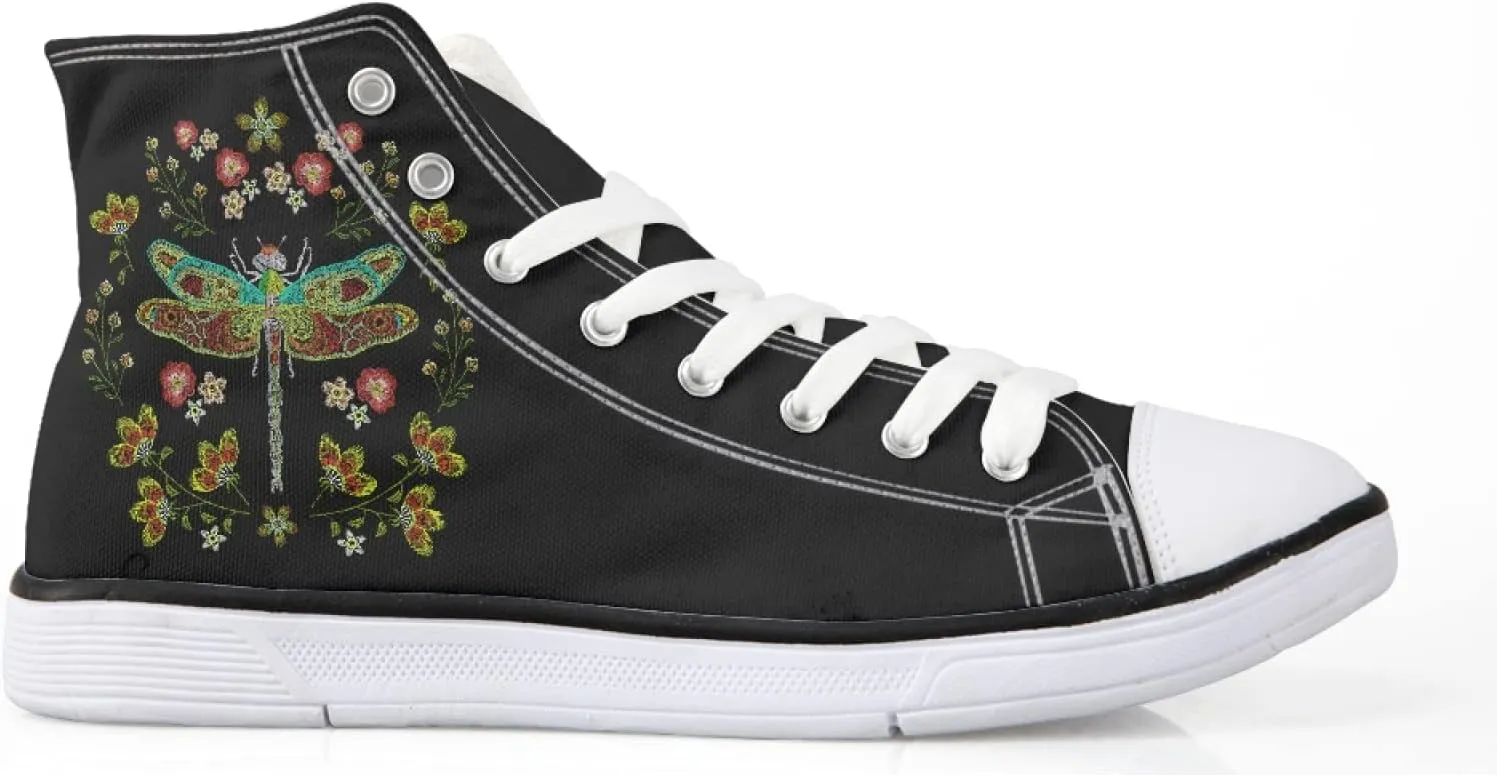 Micoklinlin Canvas Shoes for Women Novelty Girls High Top Canvas Sneakers Lace Ups Cute Animal Casual Teens Walking Shoes