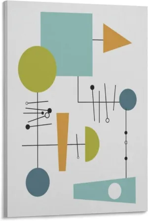 Mid Century Modern Atomic Art, Retro Style Wall Art Eames Style Poster Decorative Painting Canvas Wall Art Posters for Room Aesthetic 16x24inch(40x60cm)