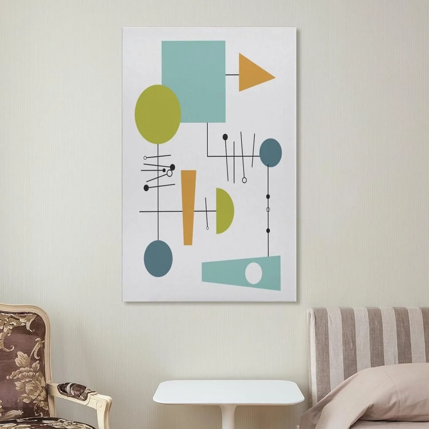 Mid Century Modern Atomic Art, Retro Style Wall Art Eames Style Poster Decorative Painting Canvas Wall Art Posters for Room Aesthetic 16x24inch(40x60cm)