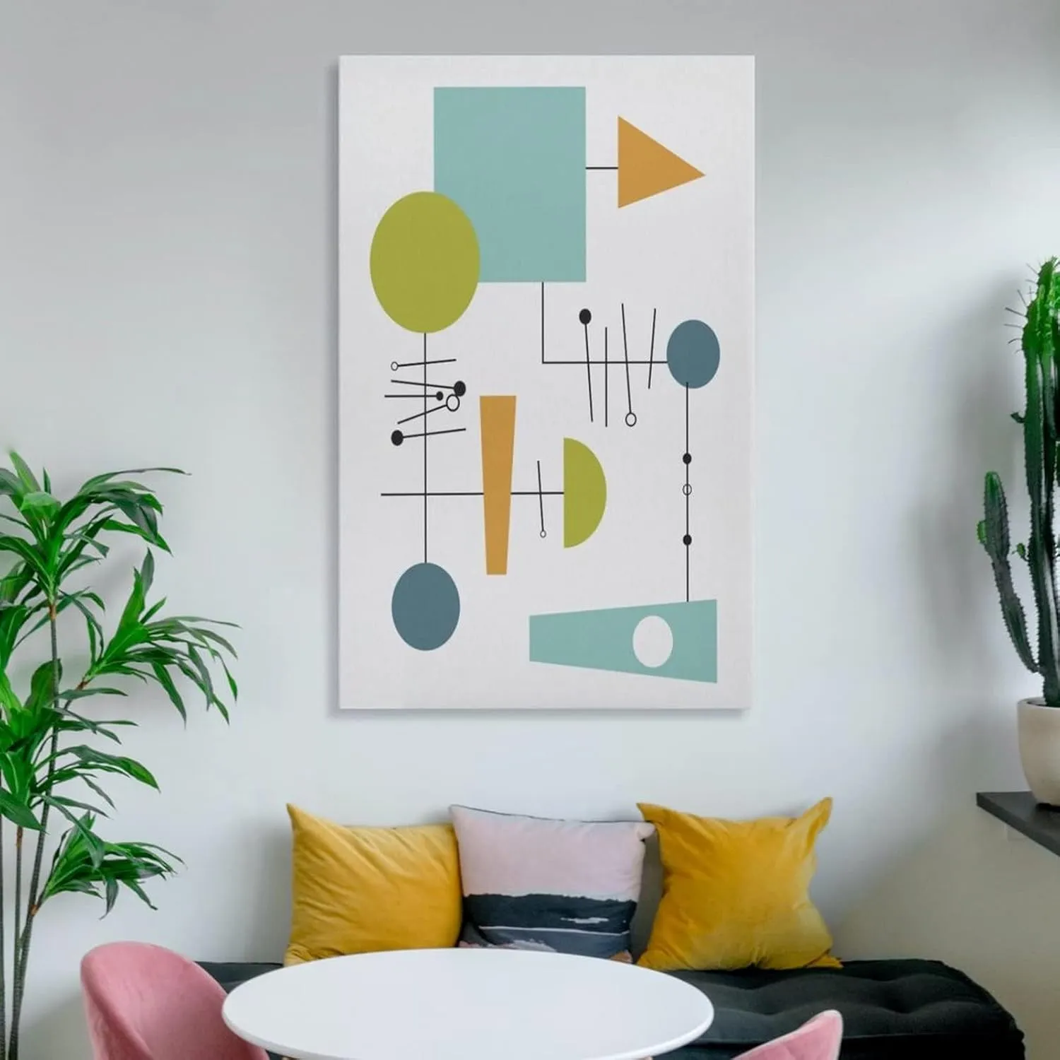 Mid Century Modern Atomic Art, Retro Style Wall Art Eames Style Poster Decorative Painting Canvas Wall Art Posters for Room Aesthetic 16x24inch(40x60cm)