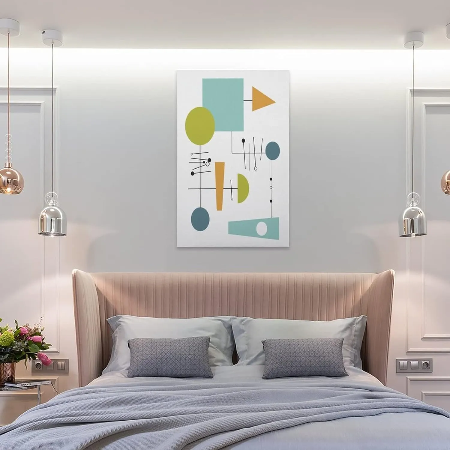 Mid Century Modern Atomic Art, Retro Style Wall Art Eames Style Poster Decorative Painting Canvas Wall Art Posters for Room Aesthetic 16x24inch(40x60cm)