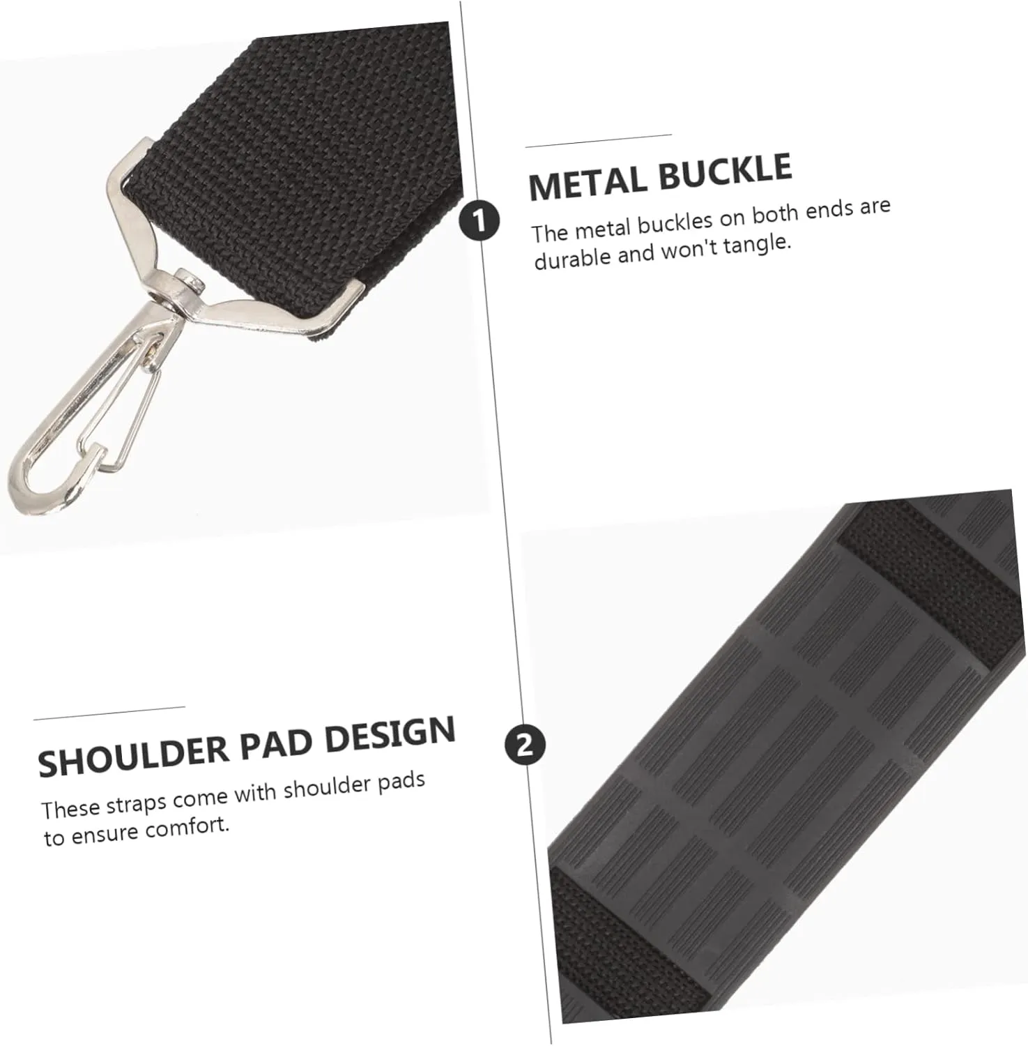 Mikinona 2pcs Violin Carrying Bag Strap with Shoulder Pads Violin Case Strap Portable Musical Instrument Storage Pouch Metal Buckle Ends Easy to Clean