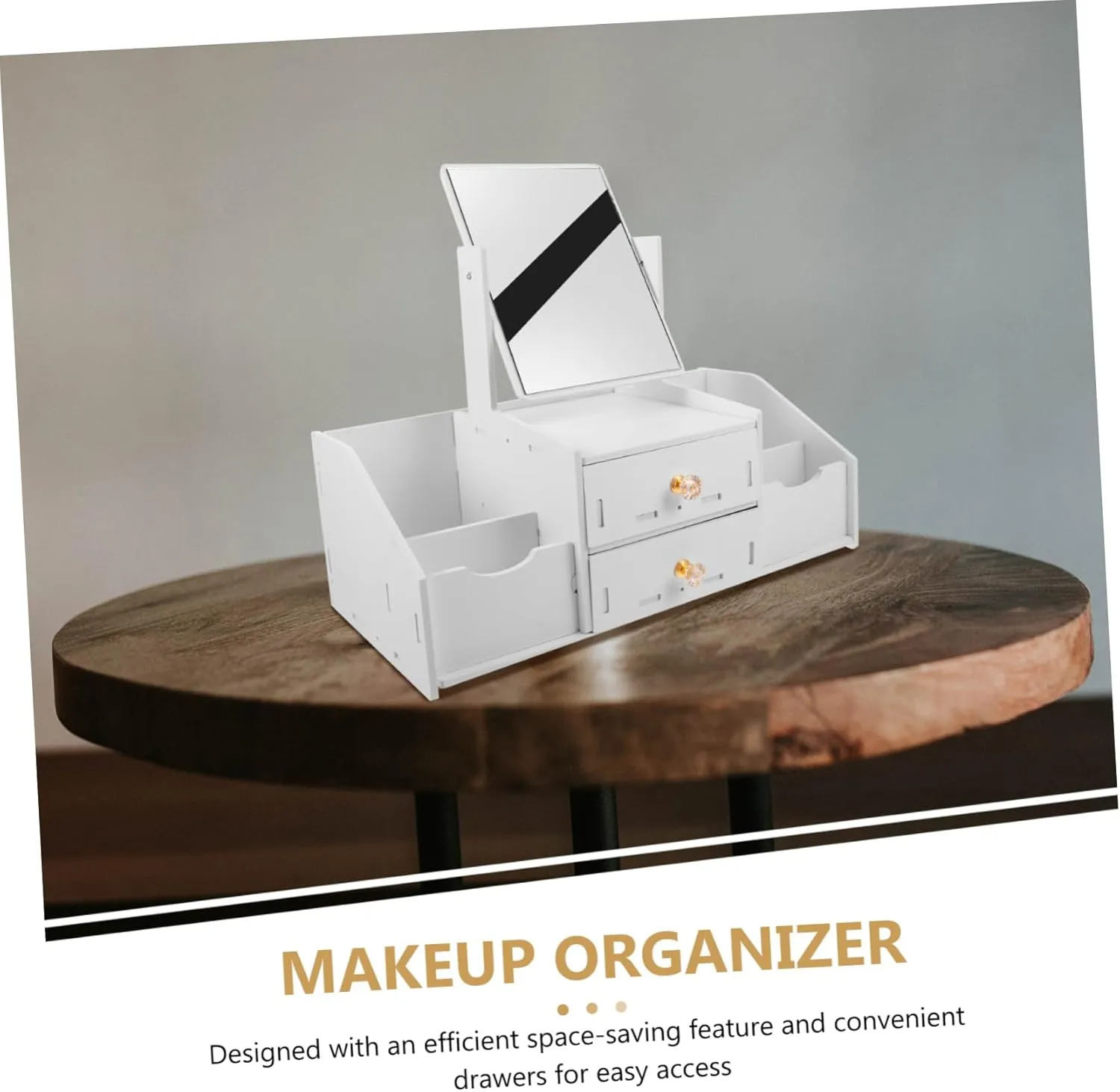 Mikinona Makeup Vanity Large Double-Sided Square Mirror Cosmetic Makeup Organizer Mirror