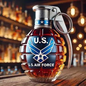 Military Hand Grenade Whiskey Bottle 2025 Engraved Hand-Grenade Shape Glass 300ml Leak-Proof & Durable Whiskey Decanter Military Collection Veteran Gifts