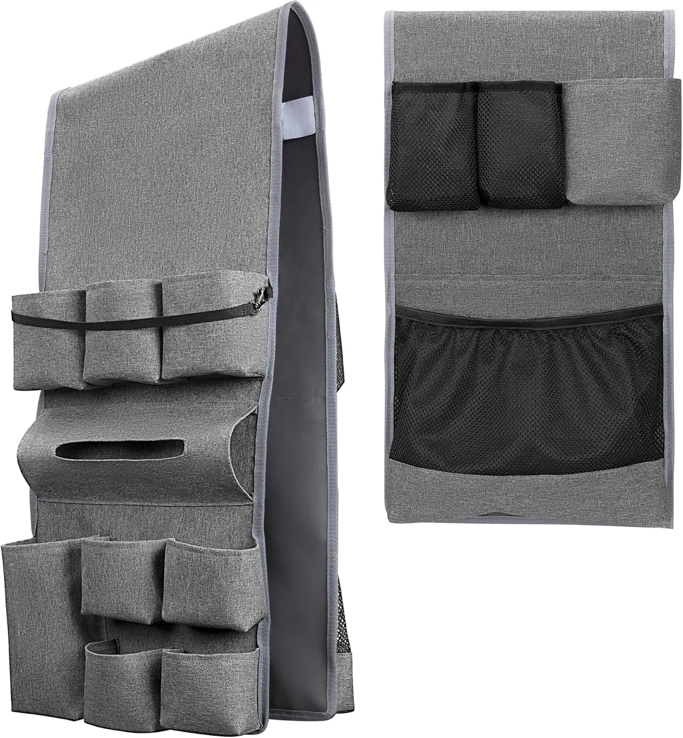 Mini Fridge Organizer, Dust Cover with 14 Pockets for Most Household Refrigerators, Hanging Mini Fridge Caddy Organizer Storage Bag for Dorm, Office, Kitchen, Home, School, Gray